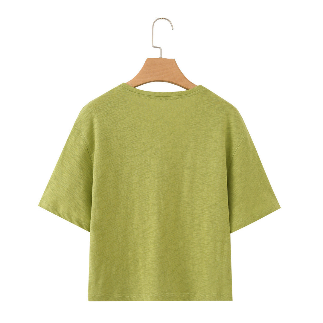 Damen lässiges T-Shirt mit V-Ausschnitt und luftiger Passform Echo Archiv