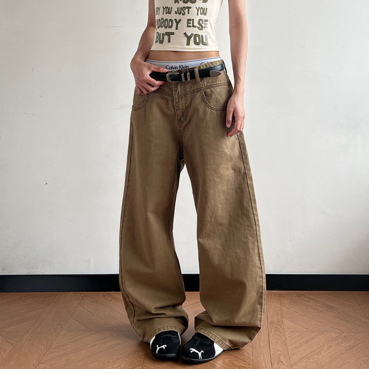 Damen Tiefsitzende Baggy-Denimhose mit ultraweitem Bein und relaxed-Fit Echo Archiv
