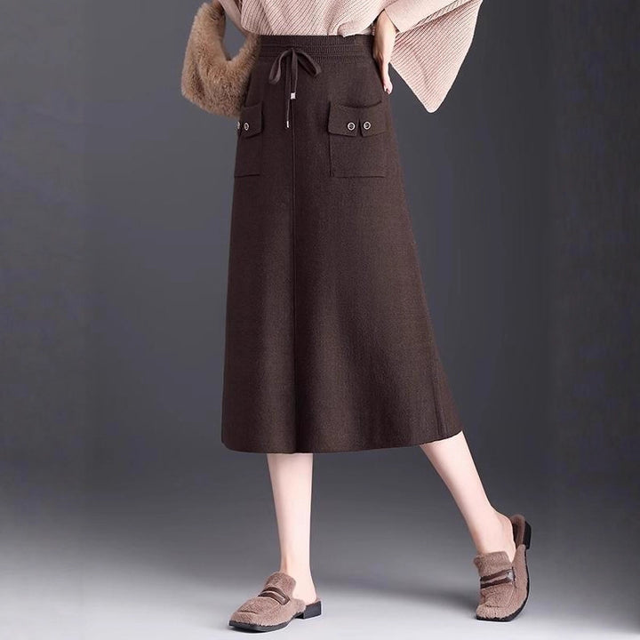 Damen Modischer Maxirock mit Taschen und Bindegürtel Echo Archiv