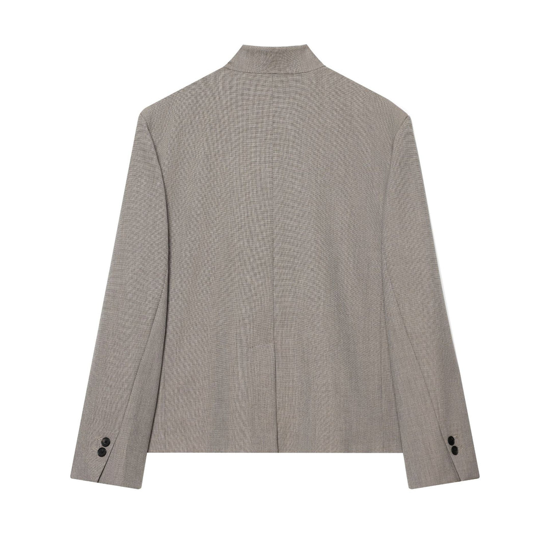 Damen nan Mandarin-Kragen Blazer mit asymmetrischer Knopfleiste, Wiener Nähten und dezent taillierter Silhouette Echo Archiv