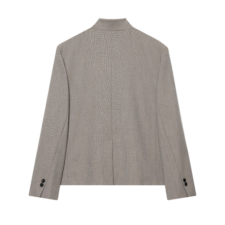 Damen nan Mandarin-Kragen Blazer mit asymmetrischer Knopfleiste, Wiener Nähten und dezent taillierter Silhouette Echo Archiv