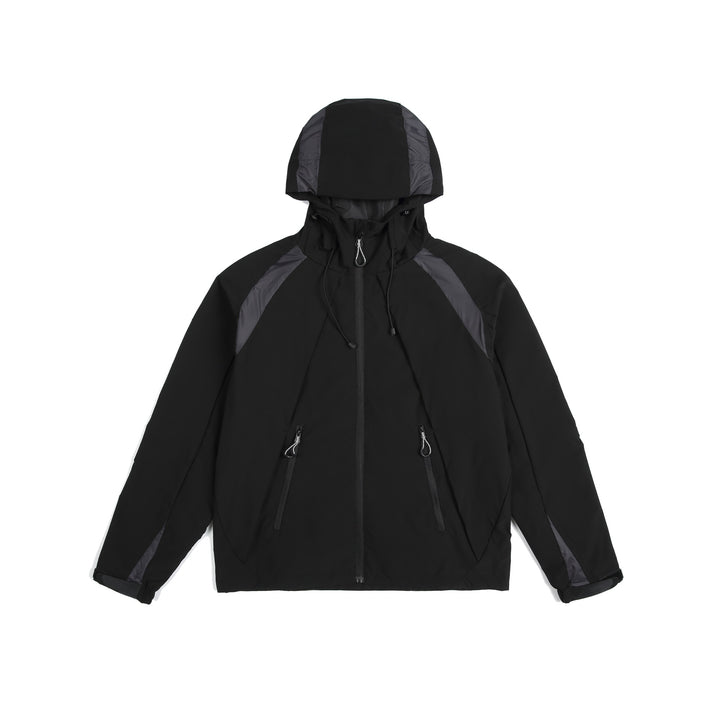 Unisex Leichte Regen- und Softshell-Jacke mit Kapuze, verstellbaren Saum- und Reißverschlusstaschen Echoarchiv