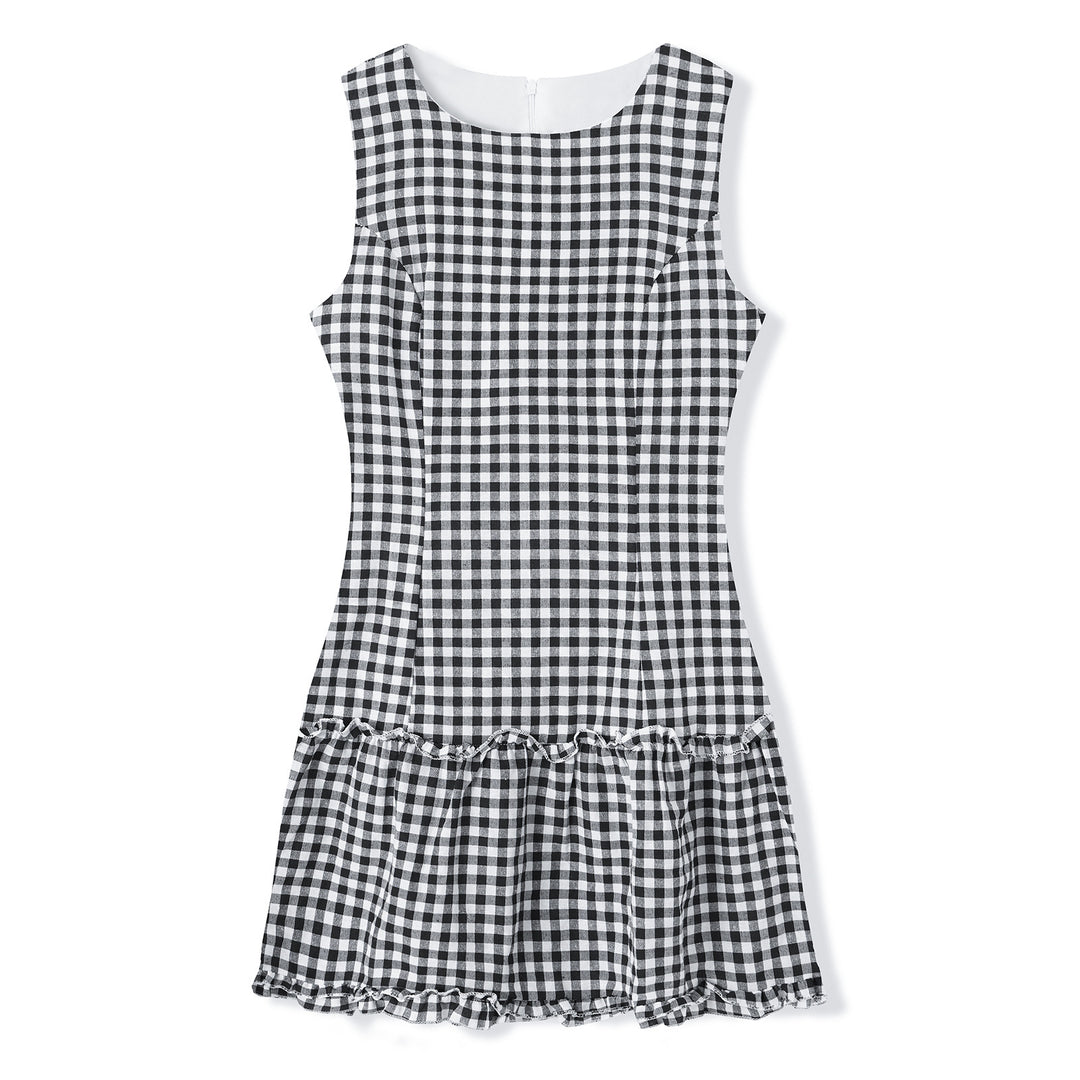 Damen Freizeitkleid mit Punkten und Rüschendetail Echo Archiv