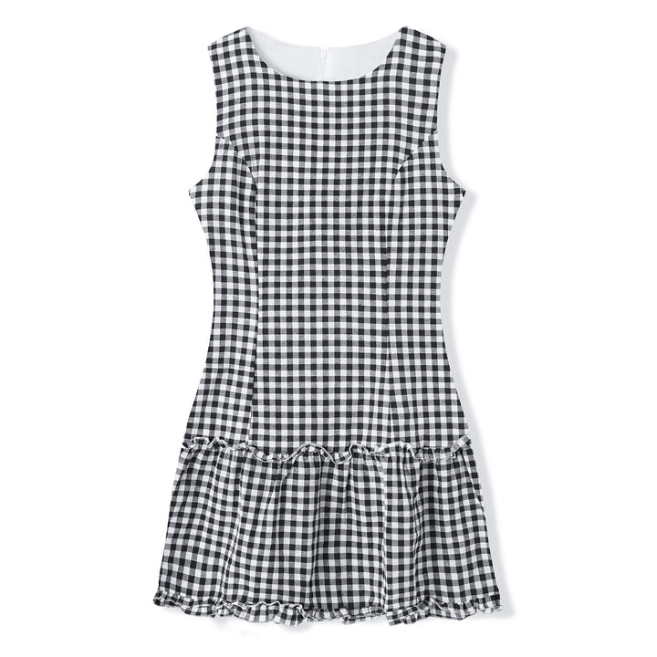 Damen Freizeitkleid mit Punkten und Rüschendetail Echo Archiv