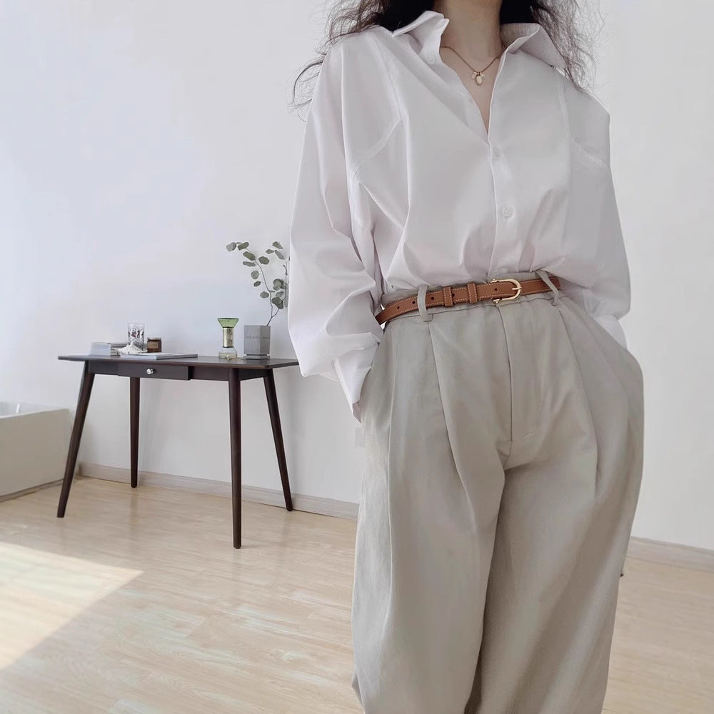 Damen Elegante und lässige Oversized Hemdbluse Echoarchiv