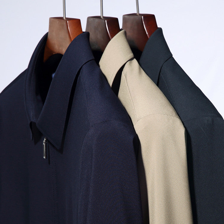 Herren modische Übergangsjacke mit Reißverschluss und elegantem Kragen Echoarchiv
