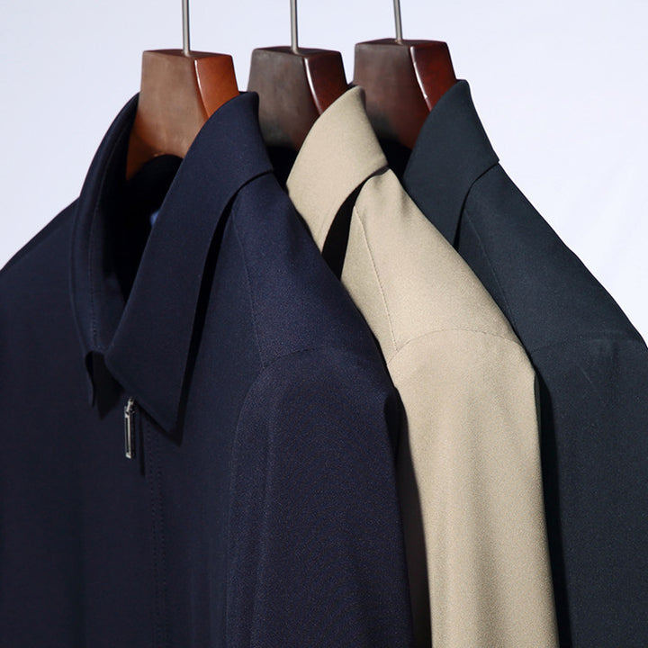 Herren modische Übergangsjacke mit Reißverschluss und elegantem Kragen Echoarchiv