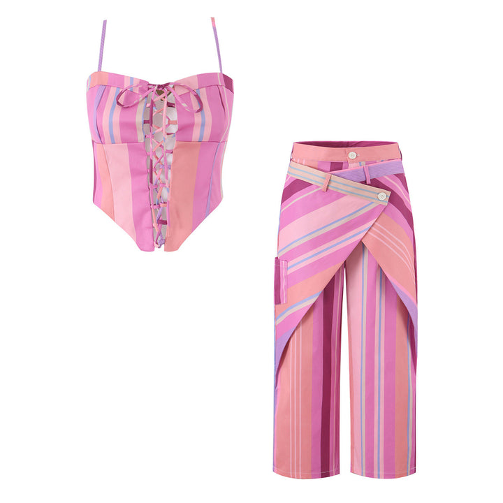 Damen Wickel-Hose mit weitem Bein und asymmetrischem Überwurf Echo Archiv