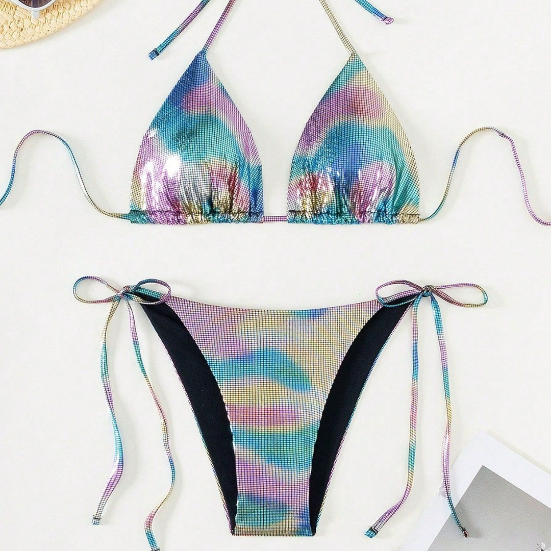 Damen Funktionsfähiger Triangel-Bikini mit stylischem Farbverlauf Echo Archiv