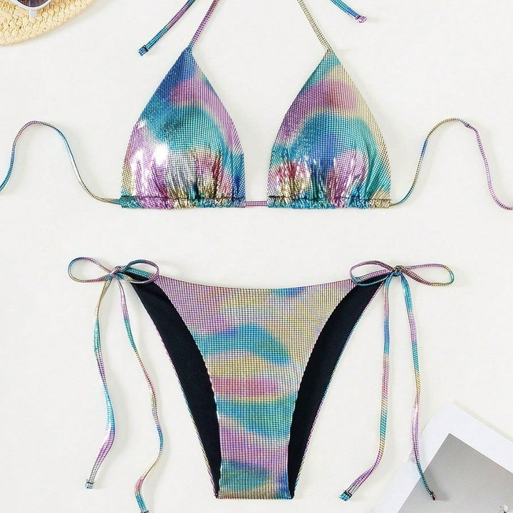 Damen Funktionsfähiger Triangel-Bikini mit stylischem Farbverlauf Echo Archiv