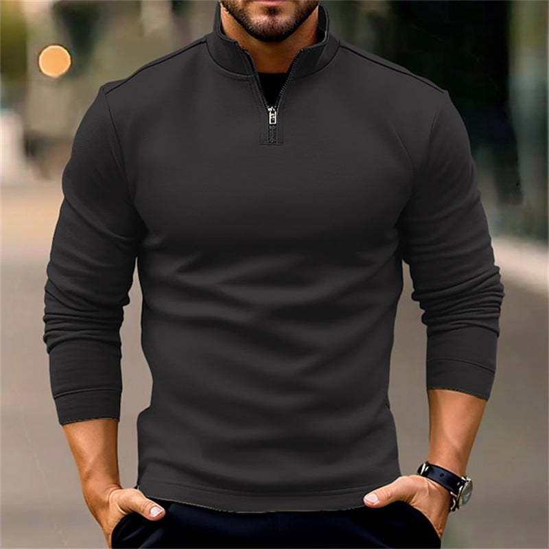 Herren funktioneller Pullover mit kurzem Reißverschluss und sportlichem Schnitt Echoarchiv