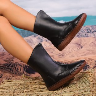 Damen nan knöchelhohe Stretch-Stiefelette mit handgenähter Mokassinnaht und profilierter Leichtlaufsohle Echo Archiv