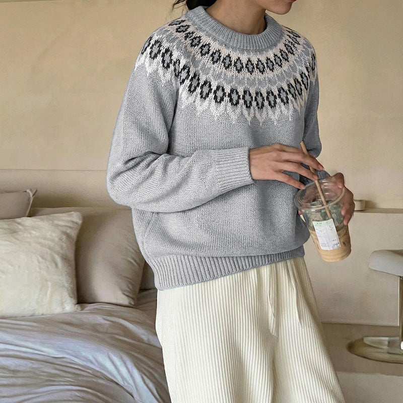 Damen Gemusterter Strickpullover Echo Archiv