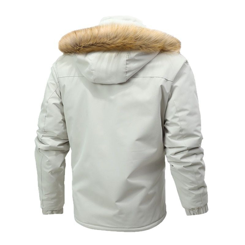 Herren Thermo-Parka im Expeditionstil mit abnehmbarer Kunstfellkapuze und Multifunktions-Taschen Echoarchiv