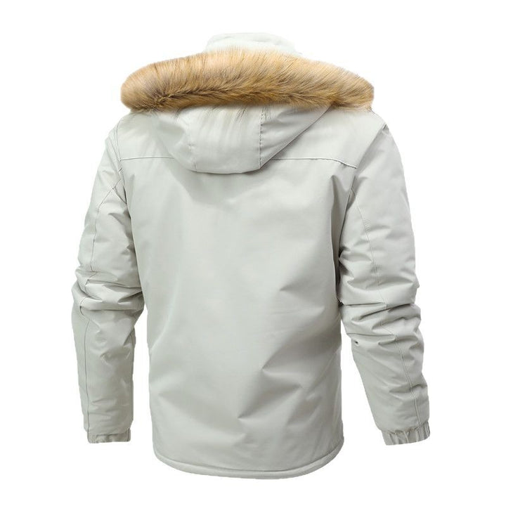 Herren Thermo-Parka im Expeditionstil mit abnehmbarer Kunstfellkapuze und Multifunktions-Taschen Echoarchiv