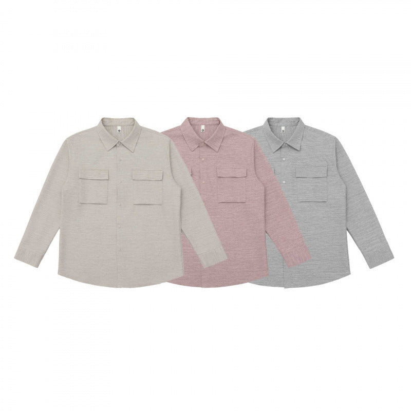 Unisex Overshirt aus strukturierter Strickmischung mit aufgesetzten Klappentaschen Echo Archiv