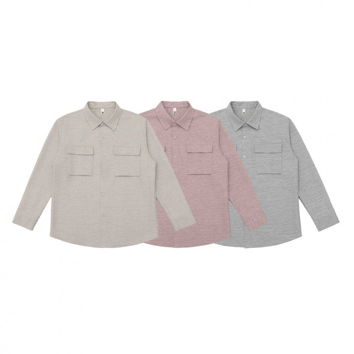 Unisex Overshirt aus strukturierter Strickmischung mit aufgesetzten Klappentaschen Echo Archiv