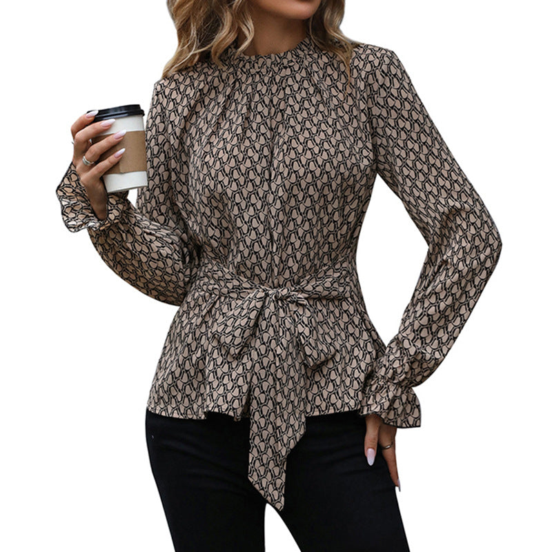 Damen Elegante Bluse mit Taillengürtel Echo Archiv