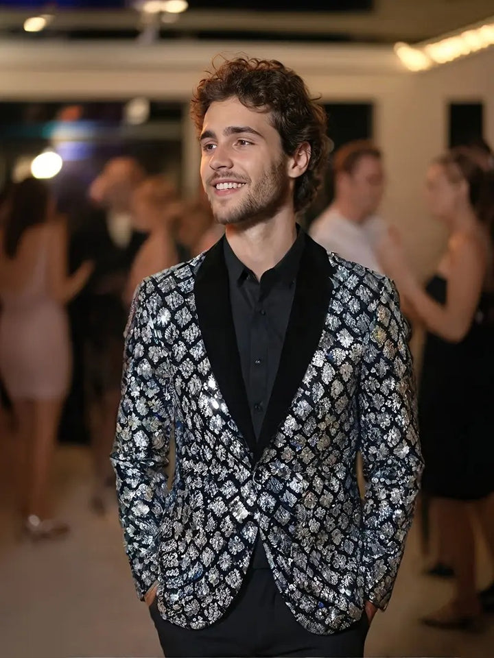Herren Glamouröser Paillettenblazer Echoarchiv