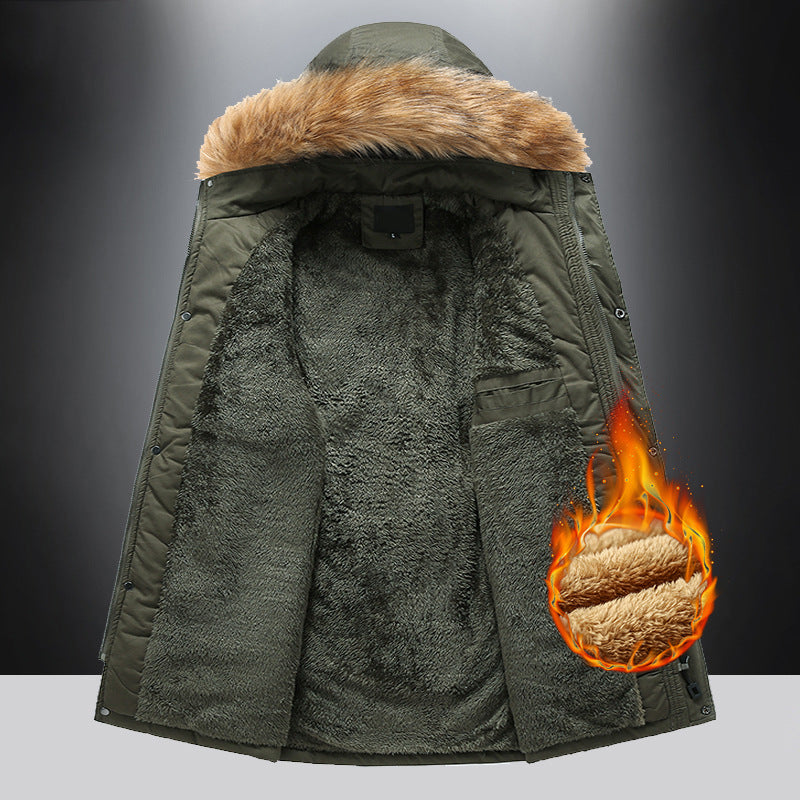 Herren isolierte Winterjacke mit hochwertigem Kunstfellkragen Echoarchiv