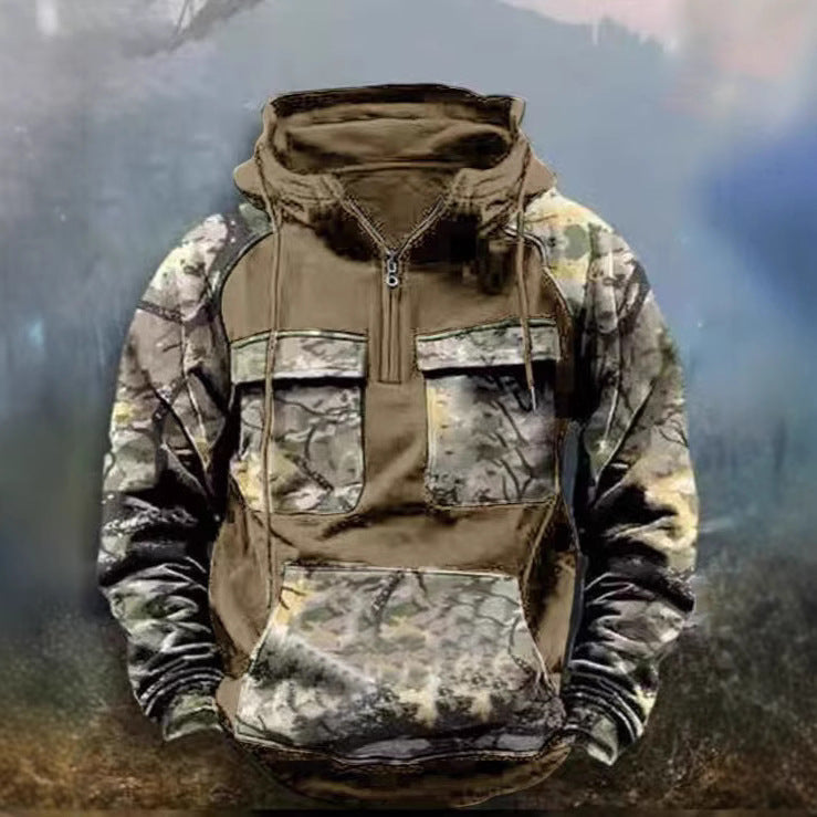 Herren Camouflage Funktionskapuzenpullover Echoarchiv