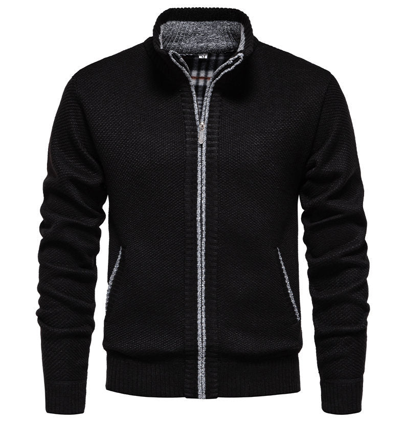 Herren sportliche Strickjacke mit Stehkragen Echoarchiv