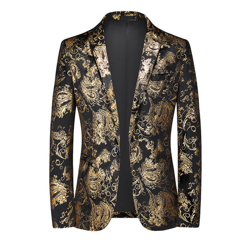 Herren nan ornamentaler Smokingblazer mit Schalkragen, Slim-Fit und edlem Paisley-Druck Echo Archiv