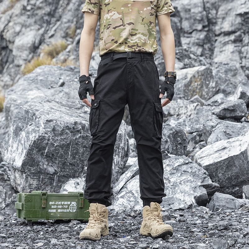 Herren Konisch geschnittene Utility‑Cargohose mit Tunnelzugbund, integriertem Gürtel und Mehrfachtaschen Echo Archiv