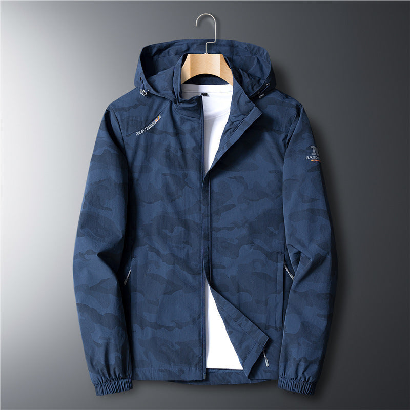 Herren Leichte atmungsaktive Kapuzenjacke im Camouflage-Look mit wasserabweisender Oberfläche – Taviero