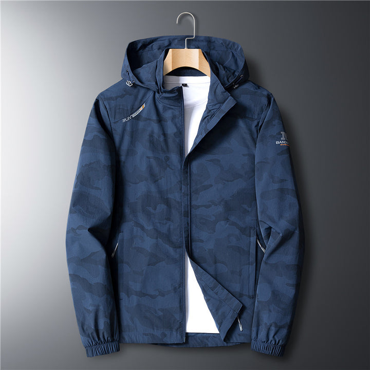Herren Leichte atmungsaktive Kapuzenjacke im Camouflage-Look mit wasserabweisender Oberfläche – Taviero