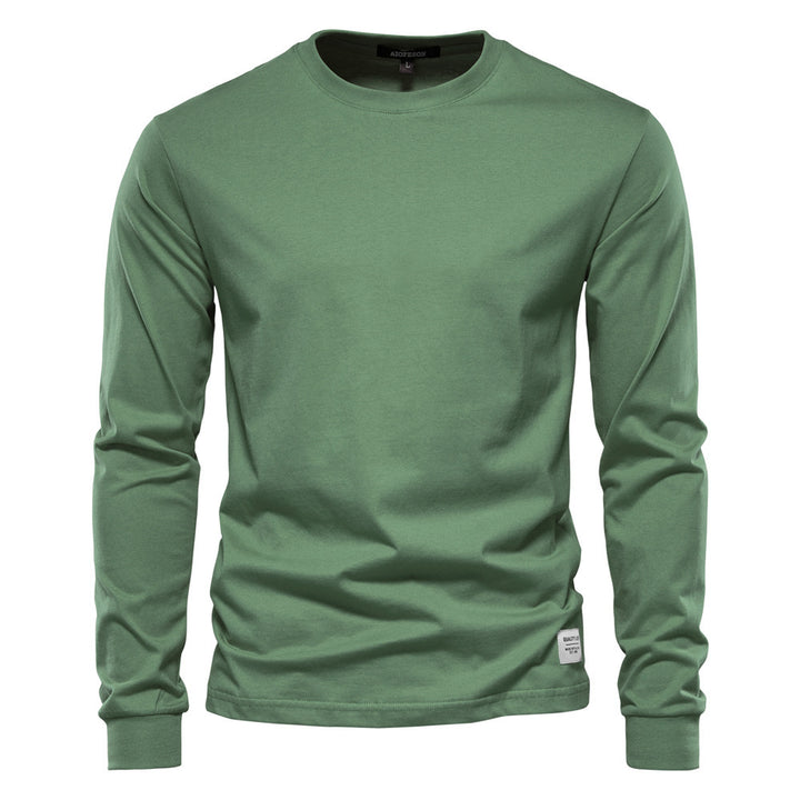 Herren nan klassisches langärmliges Baumwollshirt mit Rundhalsausschnitt und elastischen Bündchen Echo Archiv