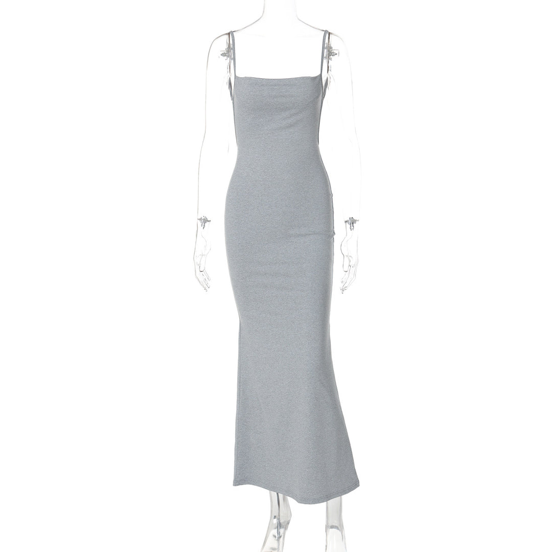 Damen Figurbetontes Langkleid mit schmalen Spaghetti-Trägern Echo Archiv