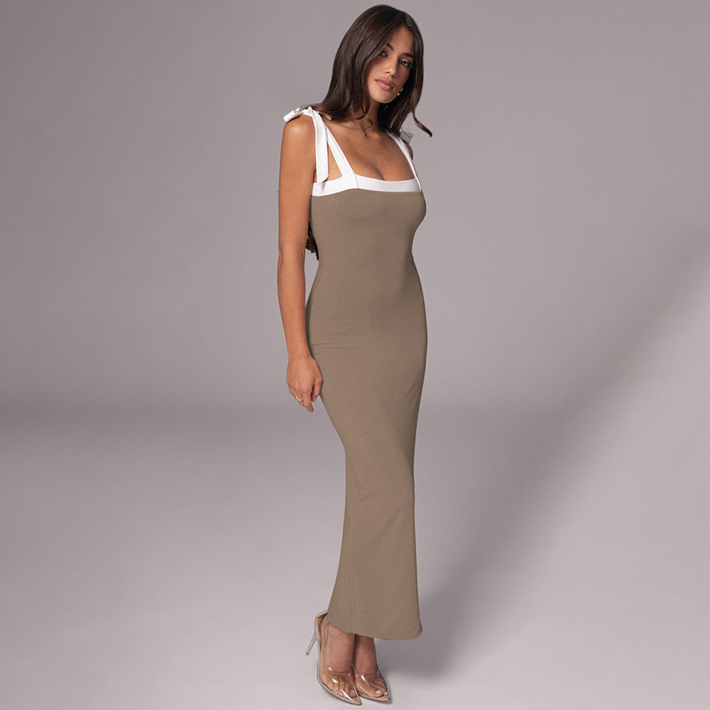 Damen Elegantes Maxikleid mit schmalem Oberteil und dekorativen Schleifen Echo Archiv