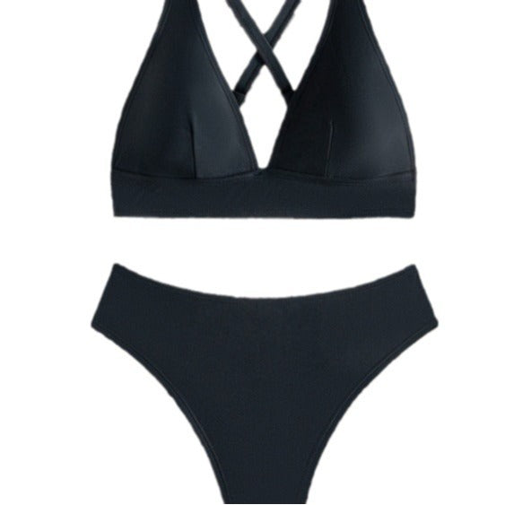 Damen Hochgeschnittener Bikini mit tiefem V-Ausschnitt und sportlichem Design Echo Archiv