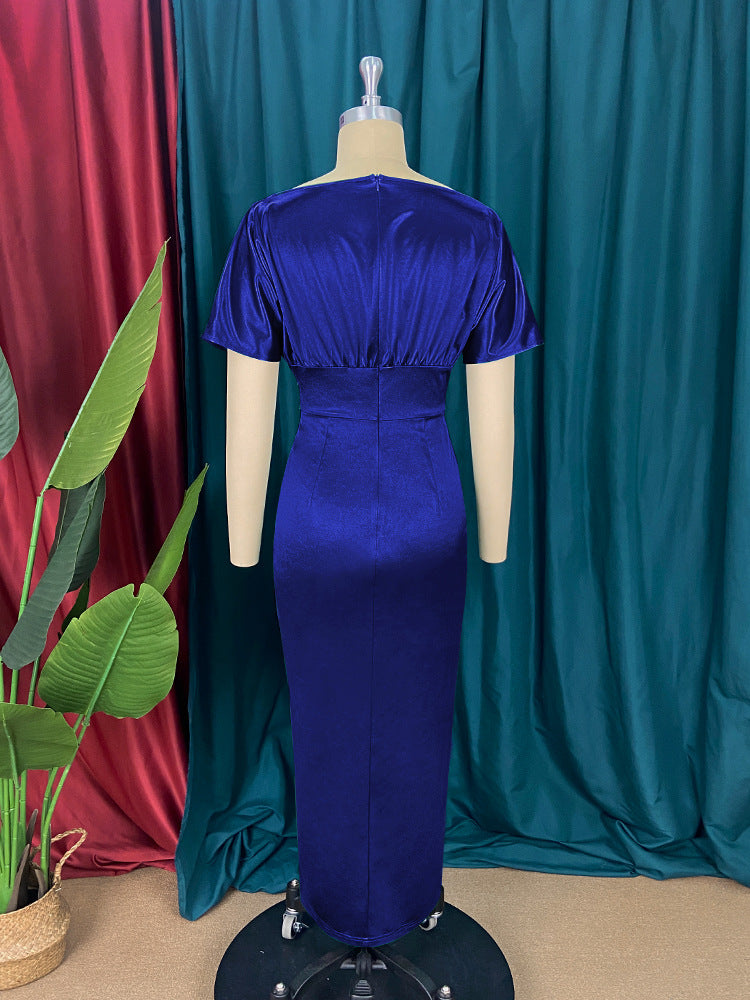Damen Elegantes Maxikleid mit raffinierter Drapierung und hohem Schlitz Echo Archiv