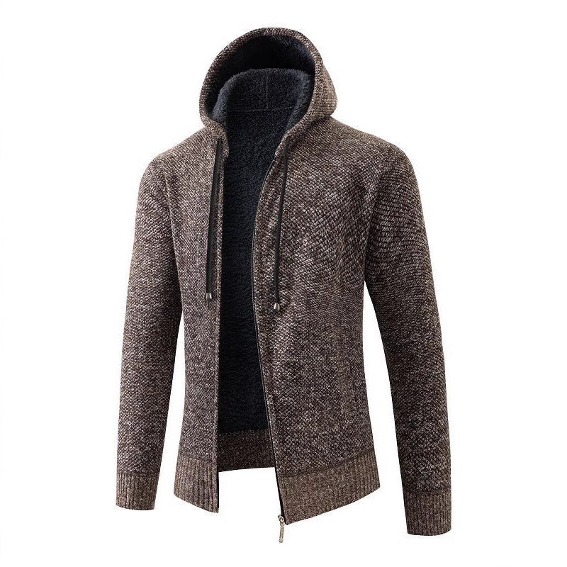 Herren kuschelige Fleecejacke mit Kapuze Echoarchiv
