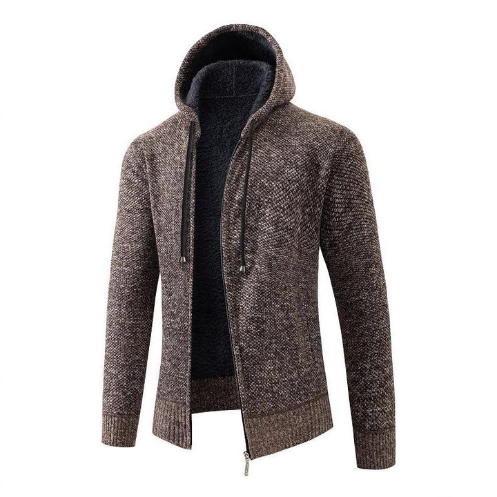 Herren kuschelige Fleecejacke mit Kapuze Echoarchiv
