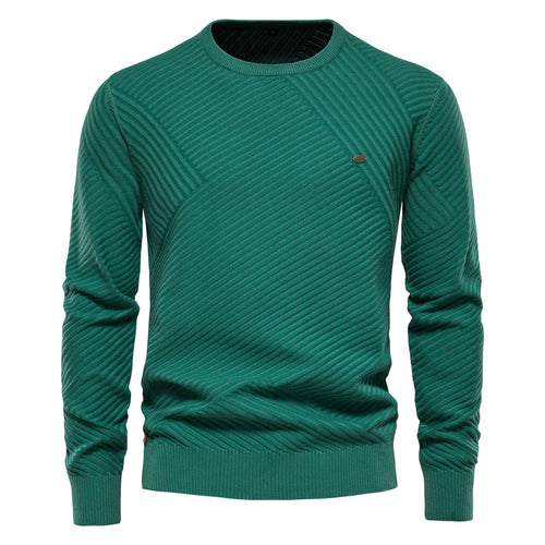 Herren Strickpullover mit modernem diagonalen Muster Echoarchiv