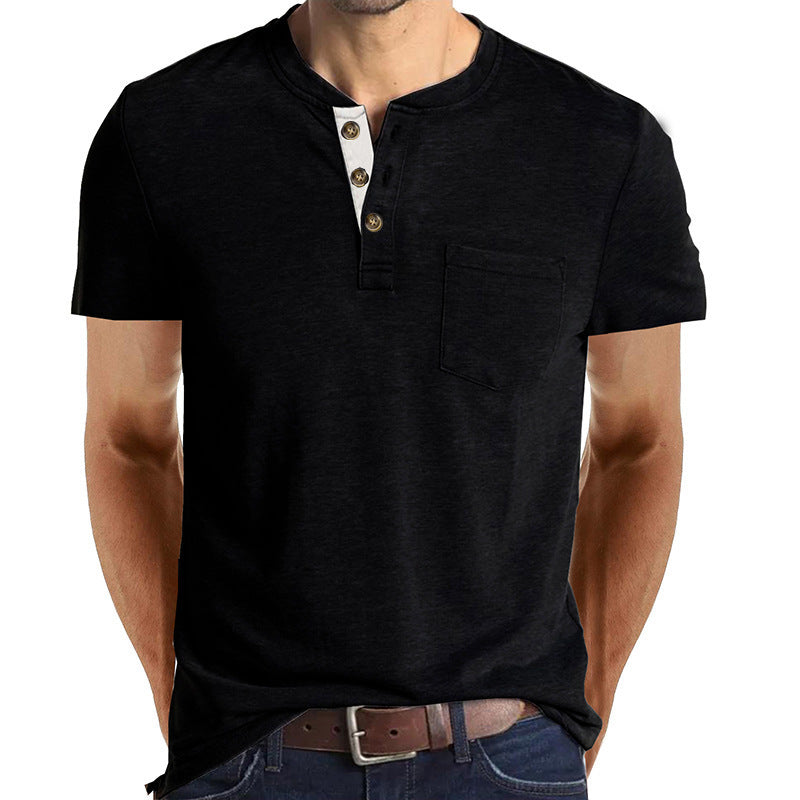 Herren T-Shirt mit strukturiertem Kragen und Brusttasche Echoarchiv