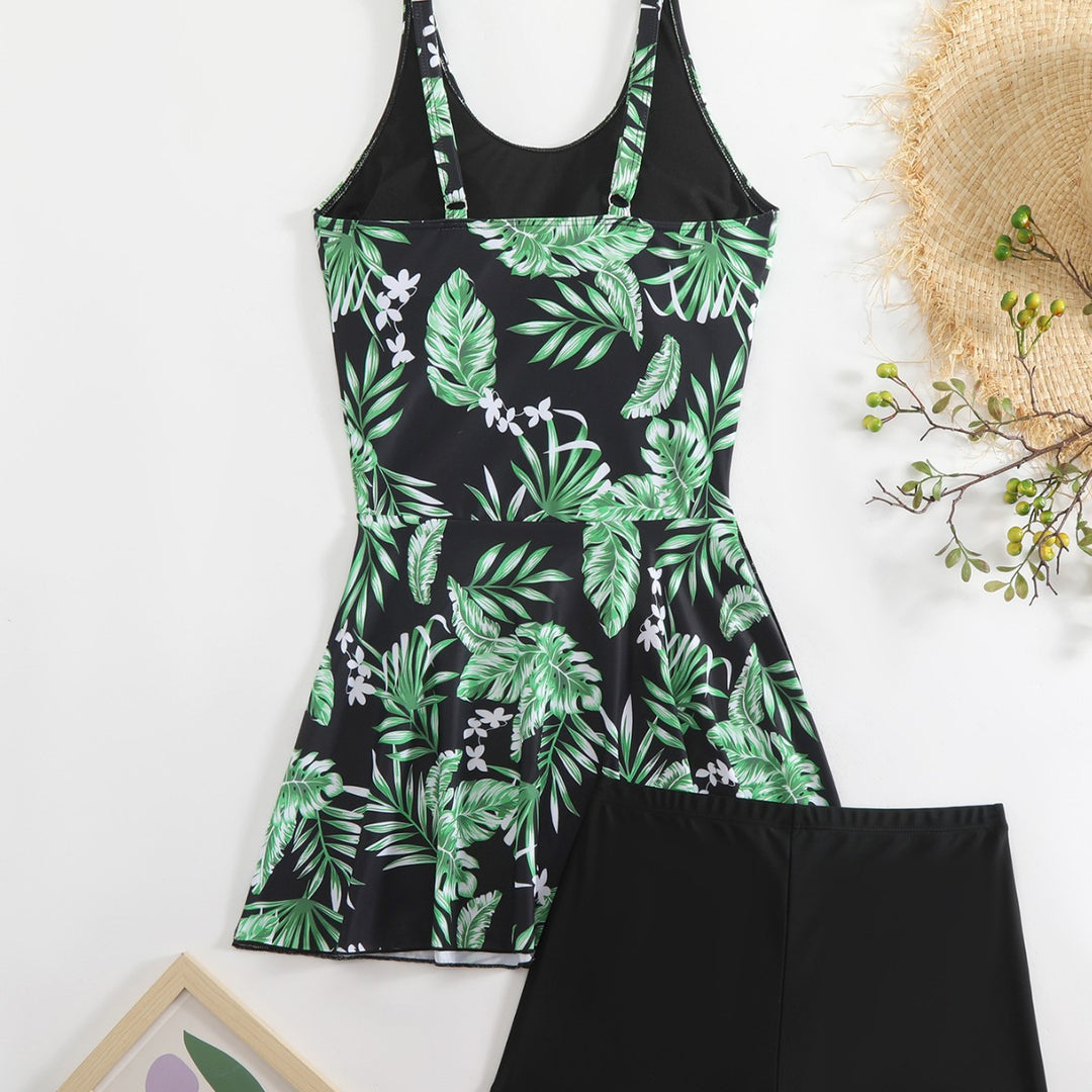 Damen Schwimmanzug mit floralem Muster und modischem Short-Design Echo Archiv
