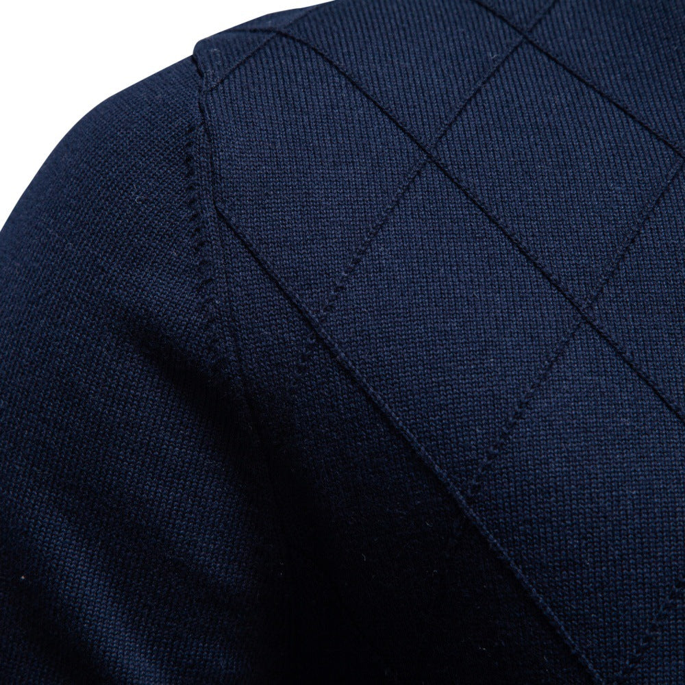 Herren Strickpullover mit Troyerkragen und Rautenmuster Echoarchiv