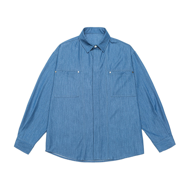 Herren Overshirt aus schwerer Twill‑Qualität mit verdeckter Knopfleiste und Brusttaschen Echoarchiv