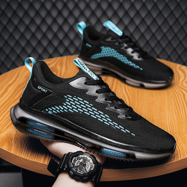 Unisex Air‑Cushion Performance‑Sneaker mit sichtbarer Luftkammer, atmungsaktivem Strickoberteil und gepolstertem Fersenkragen – Tavélo
