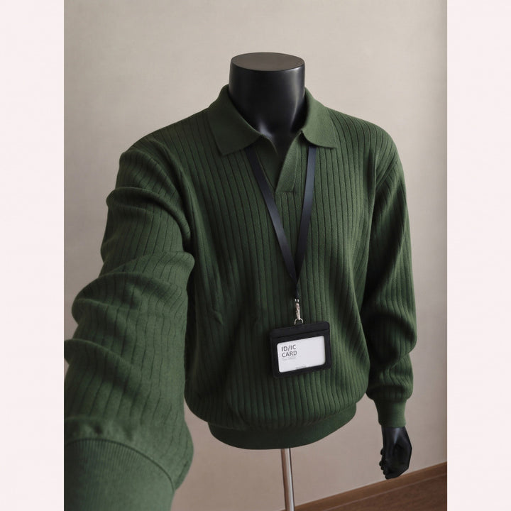 Stylischer gestrickter Pullover für Herren mit V-Ausschnitt Echo Archive