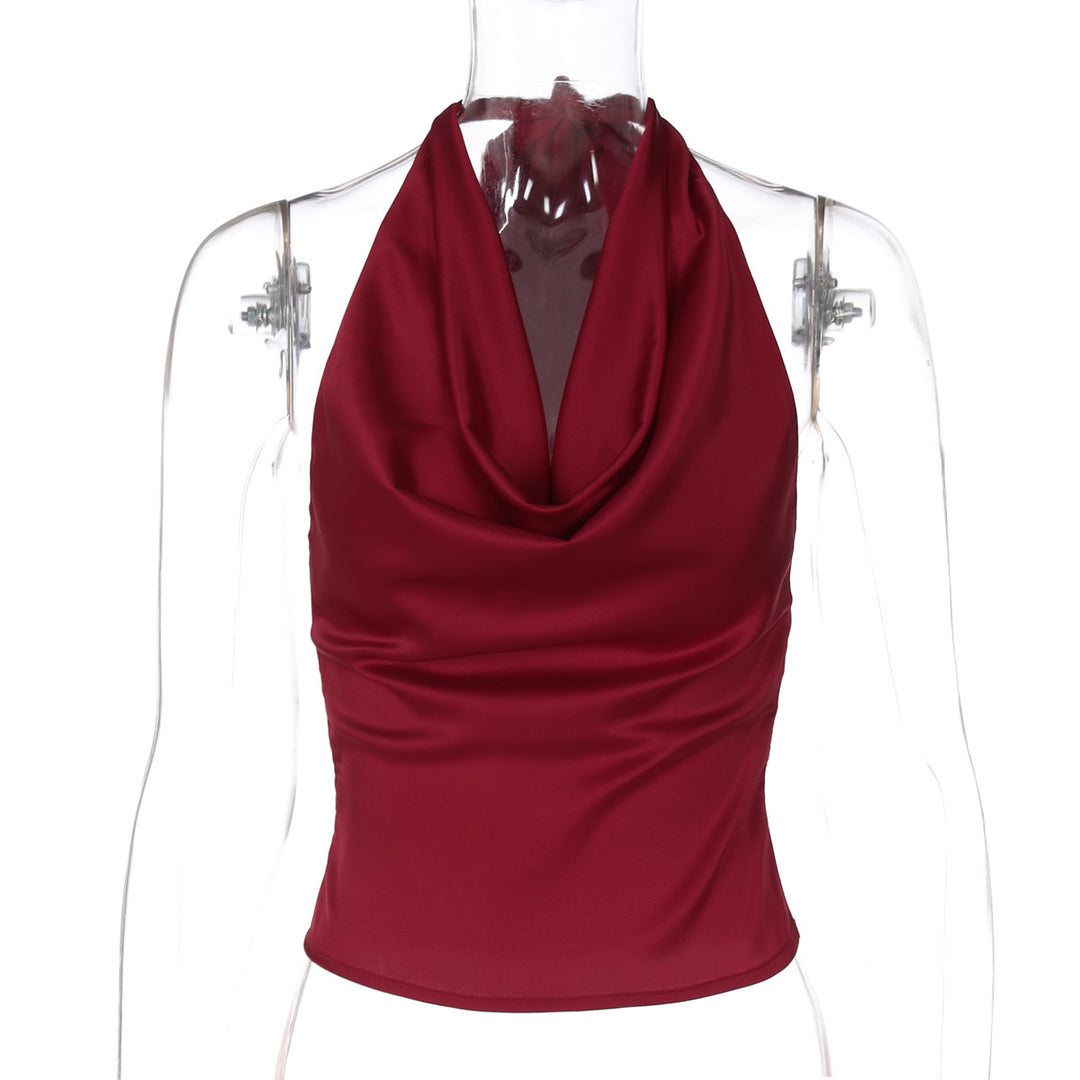 Damen Elegantes O-Back Top mit bindender Kapuze Echo Archiv