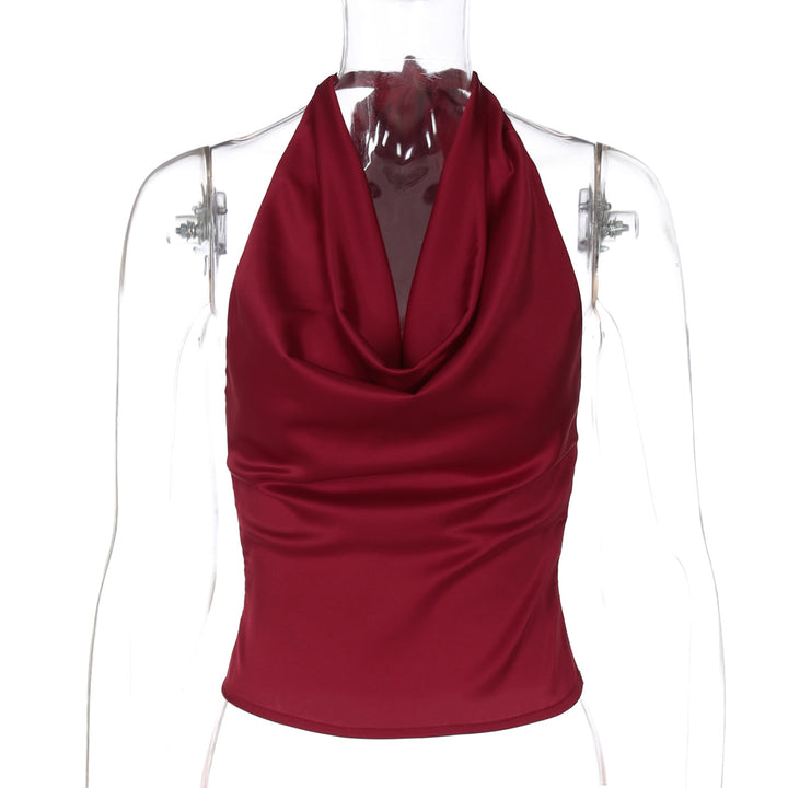 Damen Elegantes O-Back Top mit bindender Kapuze Echo Archiv