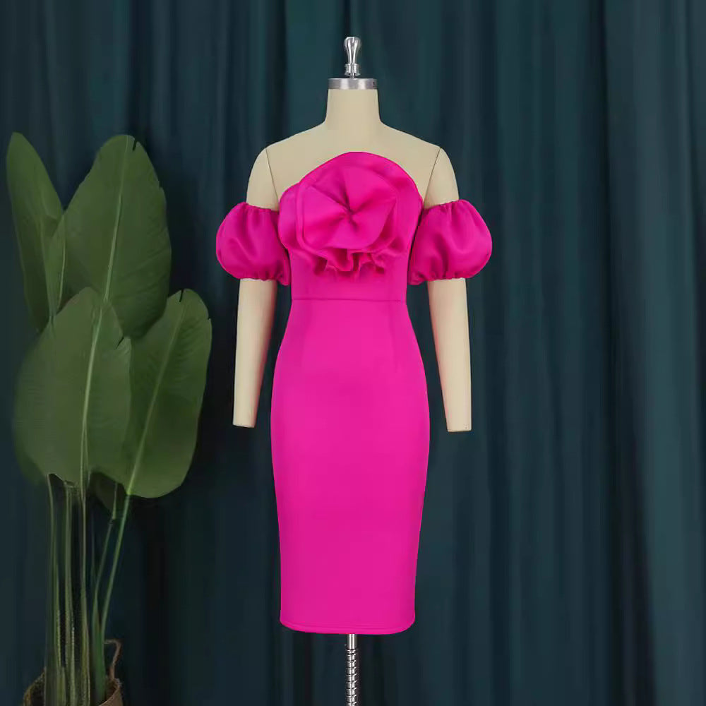 Damen figurbetontes Kleid mit voluminösem Oberteil Echo Archiv