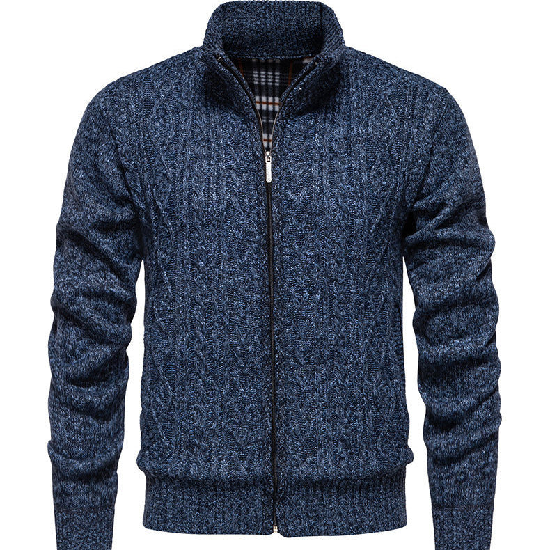 Herren Strickjacke mit hohem Kragen und Reißverschluss Echoarchiv