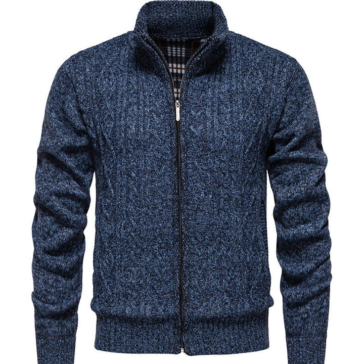 Herren Strickjacke mit hohem Kragen und Reißverschluss Echoarchiv