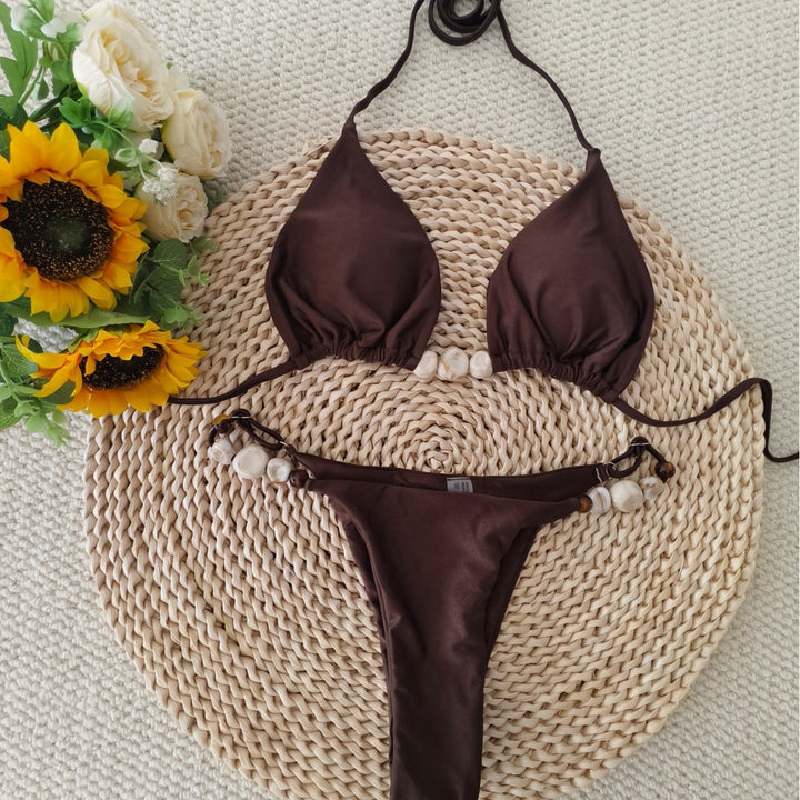 Damen Triangel-Bikini mit raffiniertem Knoten-Detail und verstelbaren Trägern Echo Archiv